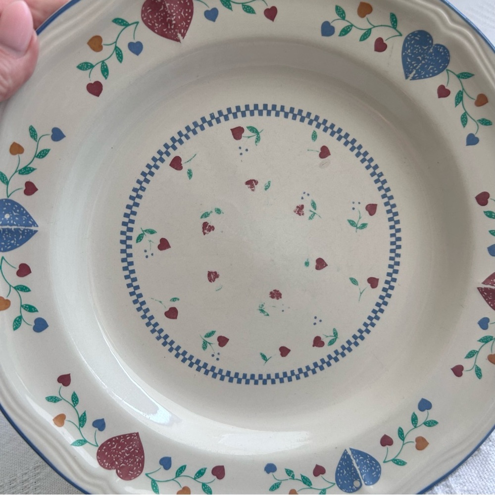 Set of 3 Newcor Legacy Hearts Stoneware Dinner Plates 10.5” Vintage - Picture 7 of 14